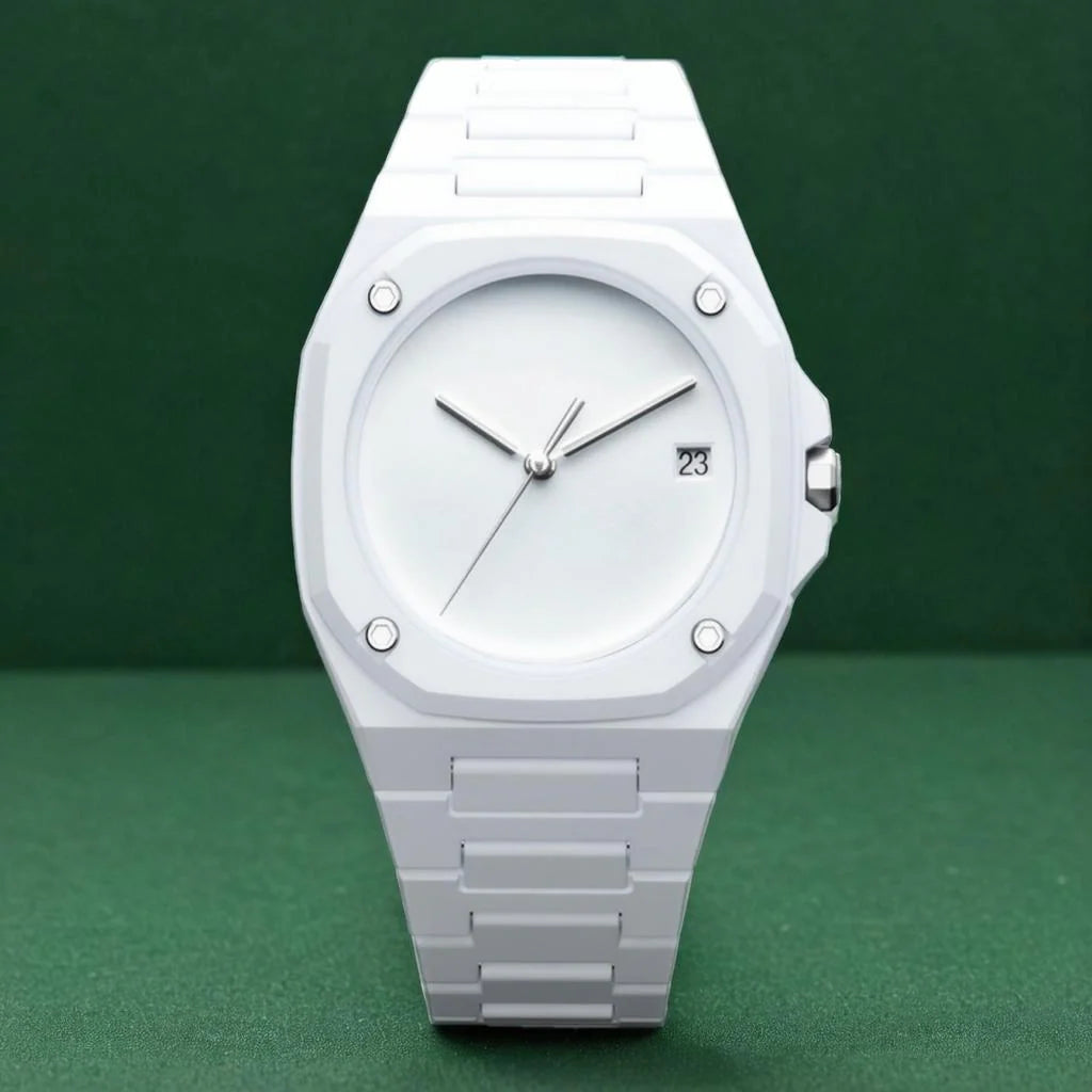 Reloj esencial monocromático