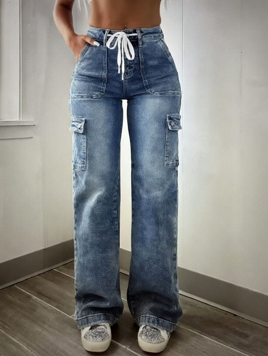 Brenda-Pantalón vaquero cargo